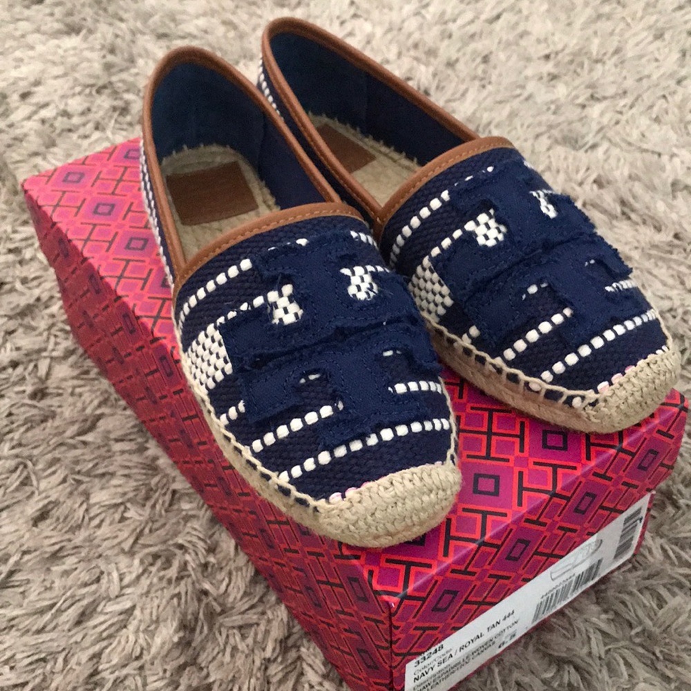 Tory burch shaw espadrilles (Navy Sea/Royal Tan)